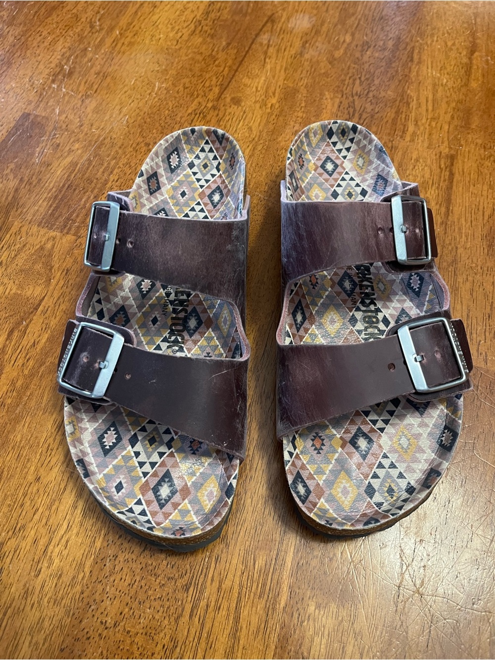 Birkenstock Arizona Purple/Plum Leather Sandals - Picture 3 of 7